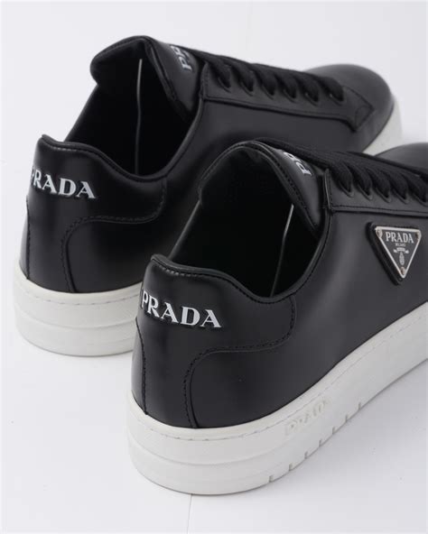 black shiny prada shoes|prada sneakers schwarz leder.